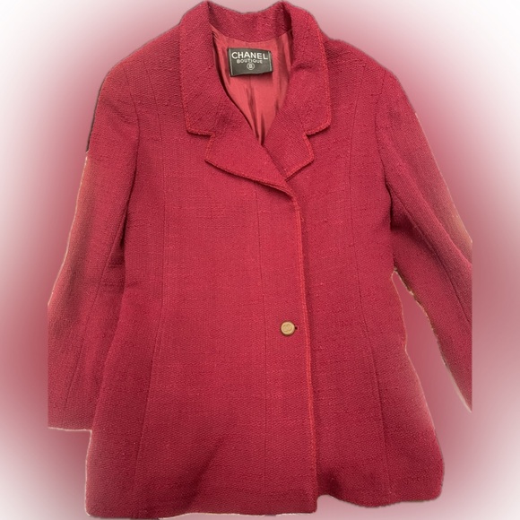 Chanel Burgundy Blazer Jacket - Picture 2 of 16